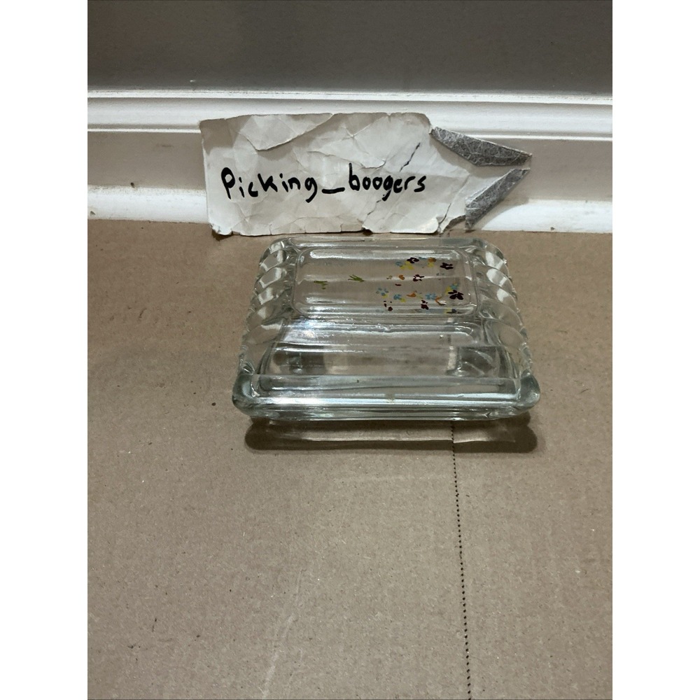 Vintage 1960 Clear Glass Cigarette Box Trinket Box